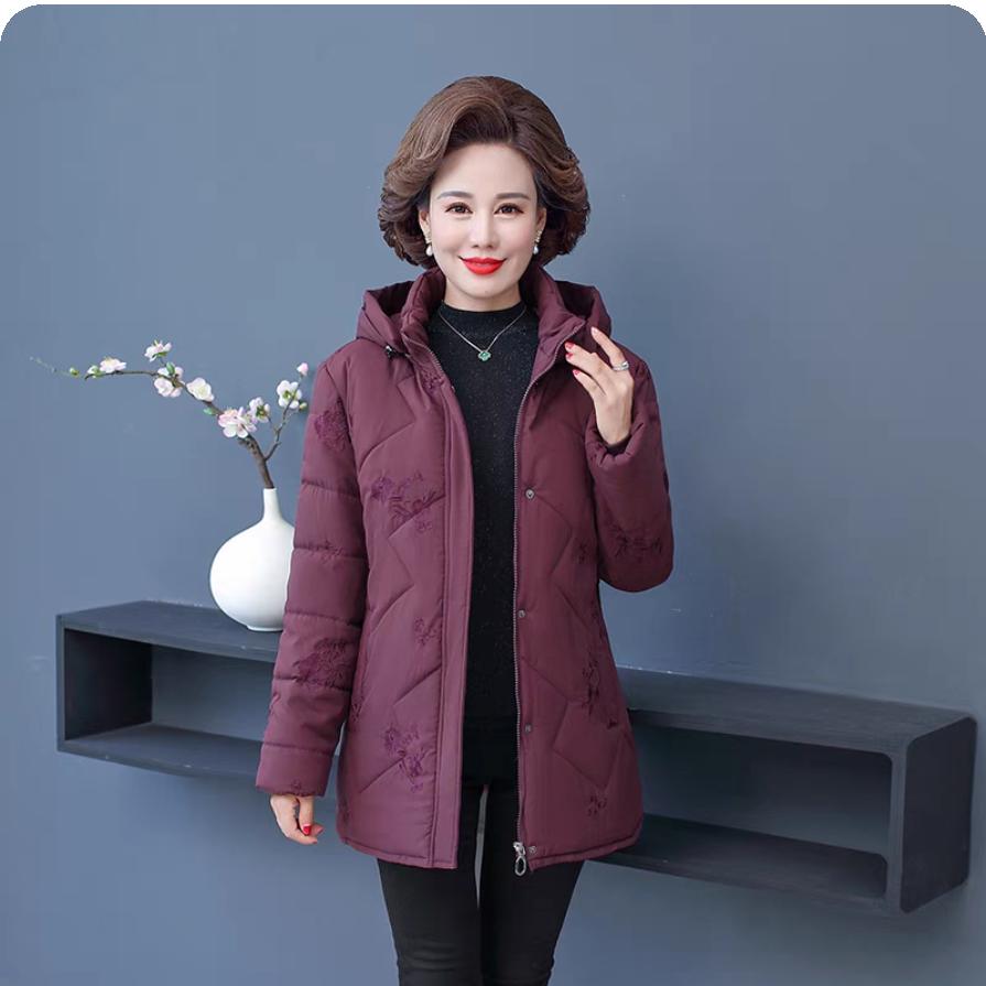 

Женские пальто Зимние парки с капюшоном Элегантные Свободные Толстые Теплые Верхняя одежда Женские куртки XL красный