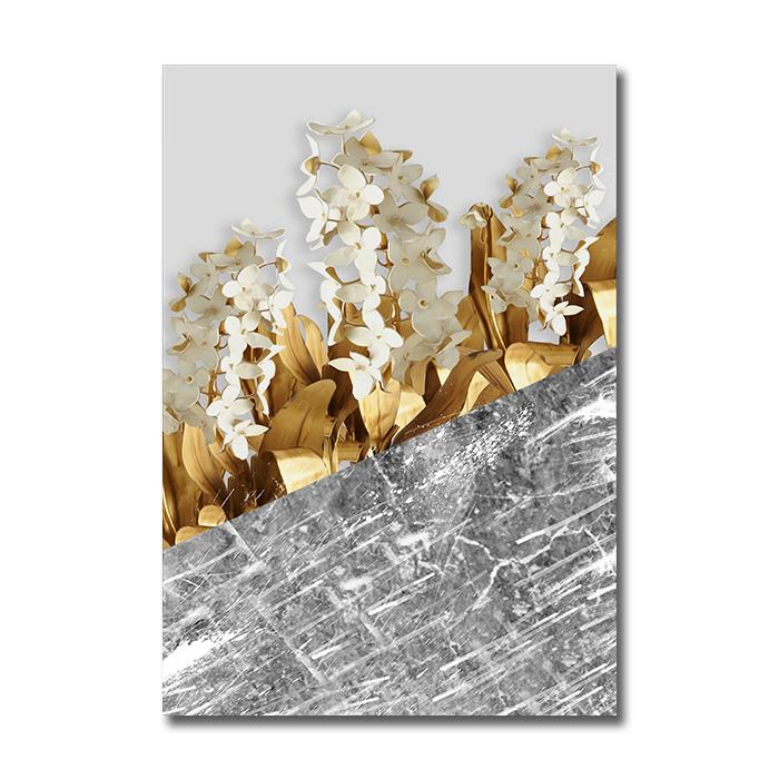 Modern Golden Leaf Poster Abstract Luxury Flower Wall Art Canvas Painting Nordic Print Wall Pictures for Living Room Decoration