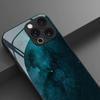 Deep Blue Nebula Dreamy Starry Sky Tempered Glass Black Phone Case For iPhone 17 16 15 14 13 12 11 Pro Max Air 7 Plus XS X Cover