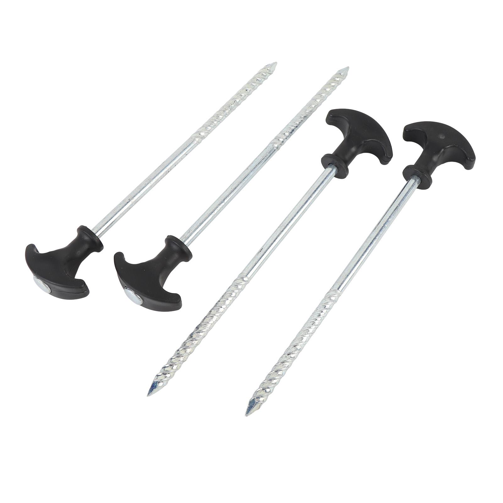 

4 шт. Колышки для палатки из нержавеющей стали Т-образной формы, вкручиваемые колья, грунтовые анкеры для уличного навеса