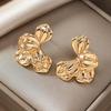 European and American Metal Flower Earrings - Exaggerated Retro Earrings