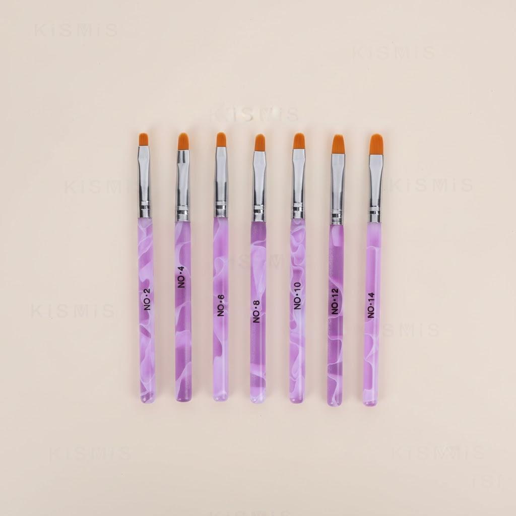 

7Pcs Nail Art Brushes Set Acrylic Gel Polish Painting Sculpting Stippling Eyeliner Nail Art Manicure Tools розовый