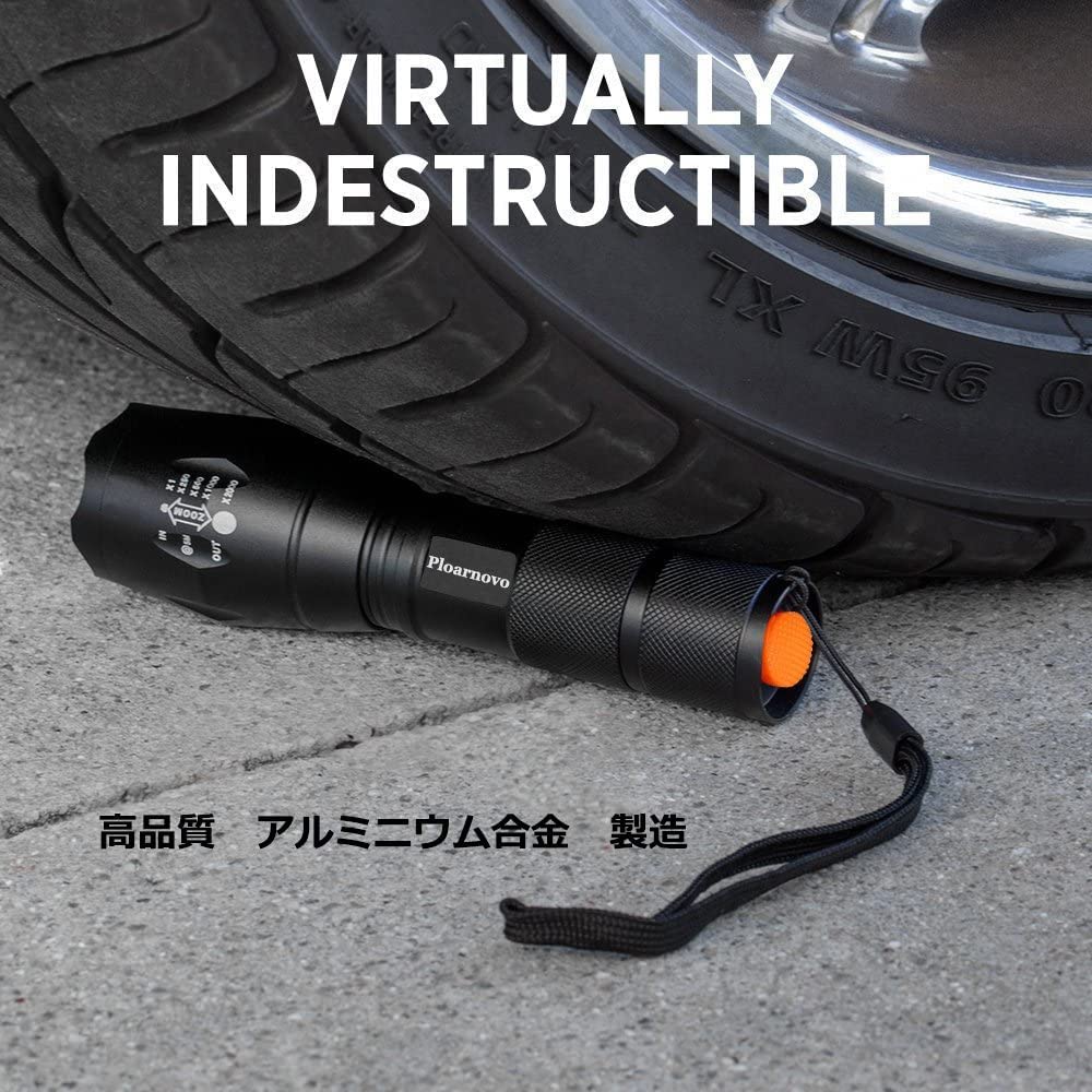 Ploarnovo LED Ultra Light Super 1000 Tactical Flashlight for Outdoor Animal Night Night Waterproof Flashlight, Bright, 4-Color (Red, Green, White,