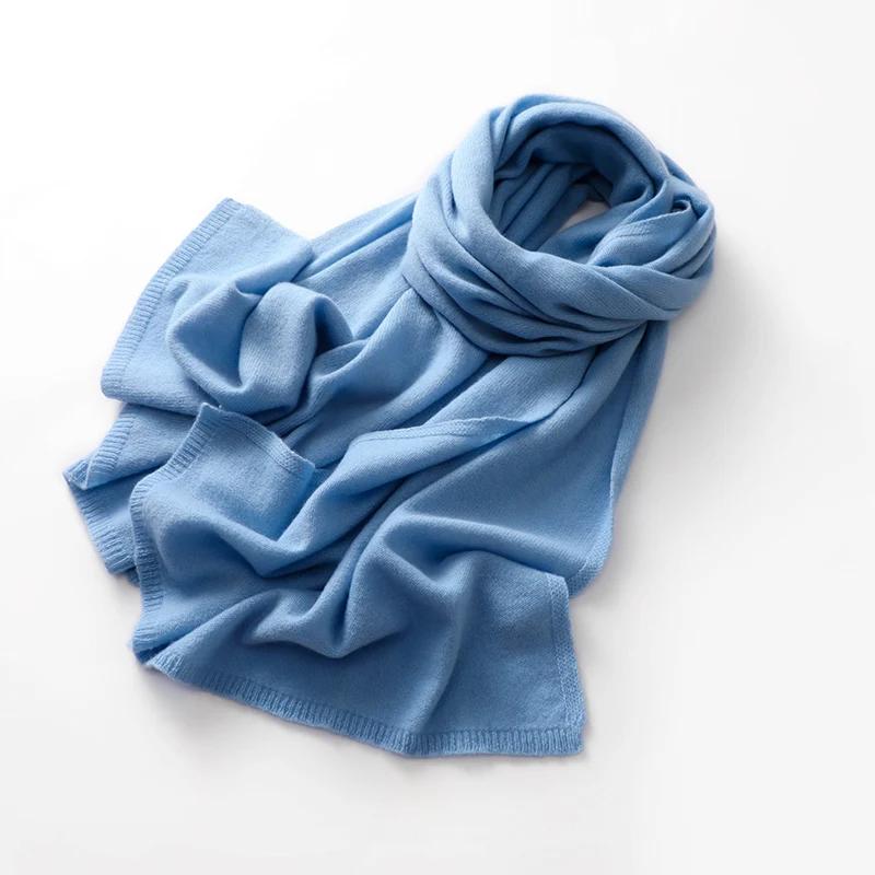Quality 100% Cashmere Scarf For Women  Men Solid Color Warm Winter Knit Wrap Soft Luxury Neck Warmer Fashion Lightweight