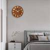 Wall Nordic Easy to Continuous Second 3D Simple 30cm Grain Clock, Luminous, Stylish, Silent, Style, Read, Fluorescent, Hand, Dial, Design, (Wood 2D)