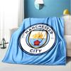 Manchester City FC Pattern Blanket for Home Decoration, Bed, Sofa, Car Travel, Camping, Suitable for All Seasons, Birthday Christmas Gift