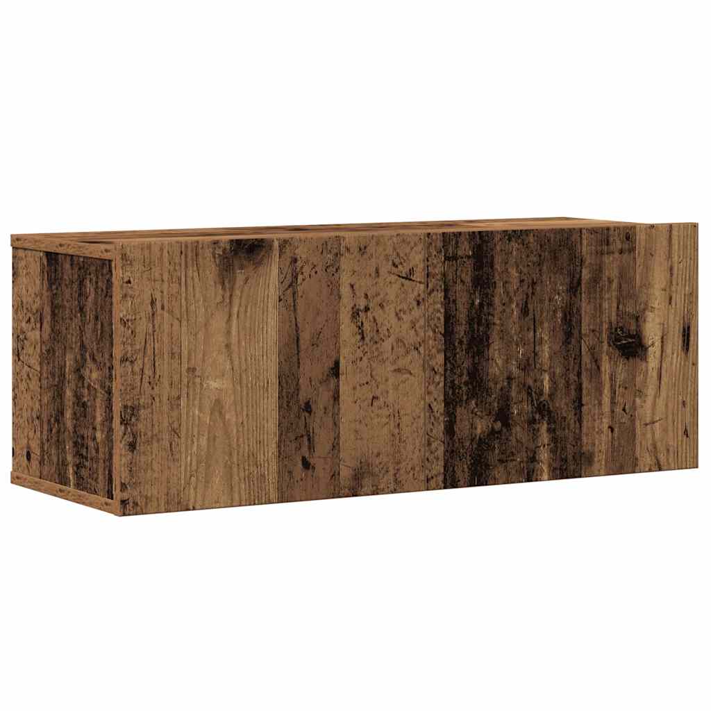 6 Piece Wall Mounted TV Cabinet Set Rustic Wood Look Engineered Wood
