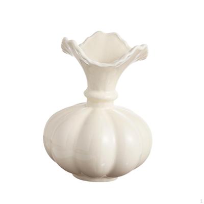 Pumpkin Vase ,Ceramic ,Modern Vase, Small Flower ,Flowerpot for Mantel Wedding Desk Shelf