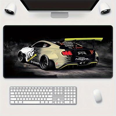 Mauspad mit genähten Kanten Gaming-Matte mit coolem Rennwagen Home Office Schreibtischzubehör und Geschenk für Gamer PC rutschfester Gummi