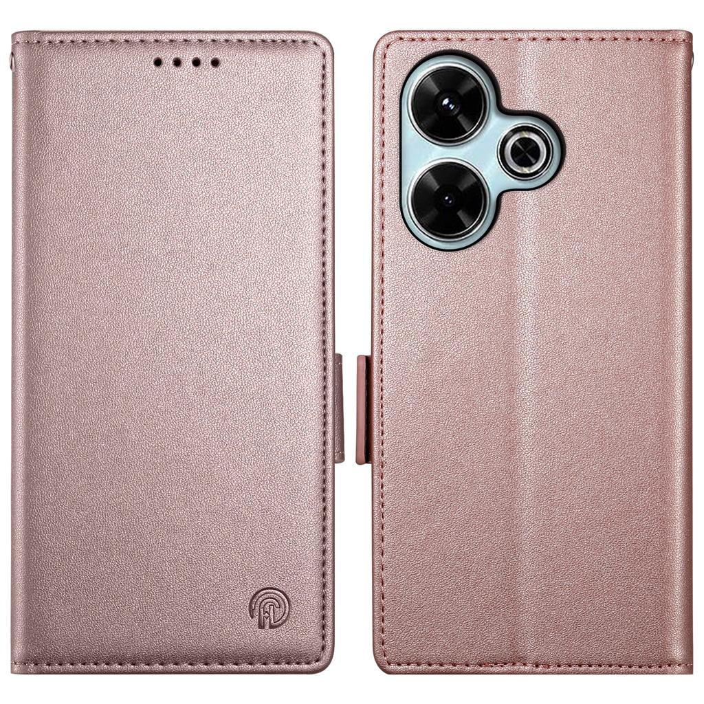 DF-010 For Xiaomi Redmi 13 4G/5G/Note 13R 5G/Poco M6 4G Wallet Case PU Leather Stand Phone Shell