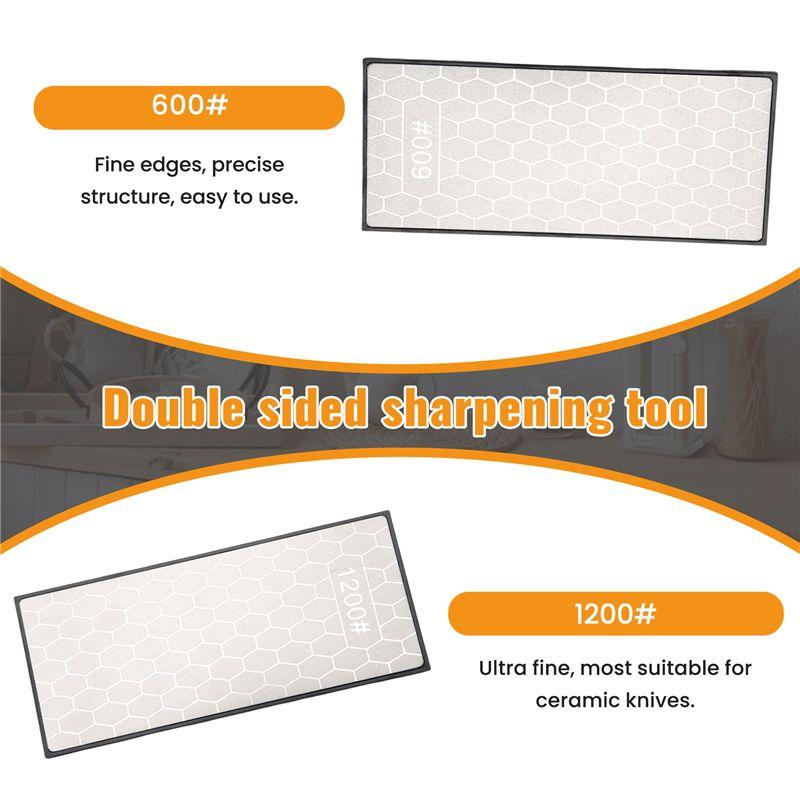 AEE2-600 1200 Double-Side Sharpener Whetstone Knife Sharpening Stone Kitchen Grit Chef Knife Grinding Tool