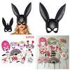 Fshion Kanin Maskerade Maske Sexet Kanin Lang Ører Karneval Halloween Fest Rekvisit Tilbehør