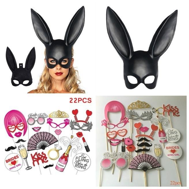 Fshion Kanin Maskerade Maske Sexet Kanin Lang Ører Karneval Halloween Fest Rekvisit Tilbehør