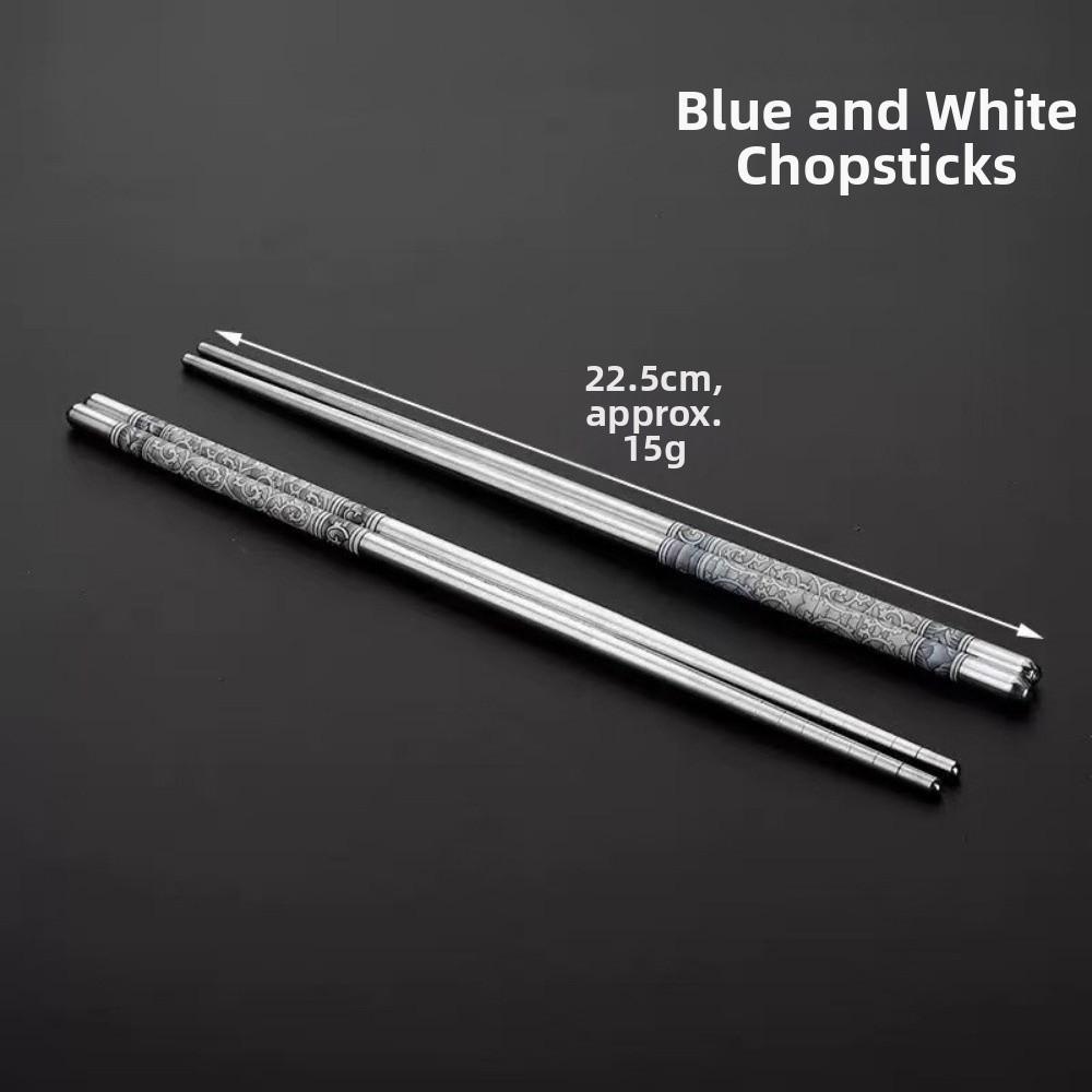 5 pairs Reusable Chinese Chopsticks Non-slip Metal Chop Sticks Sushi Chopstick  Cutlery Sets