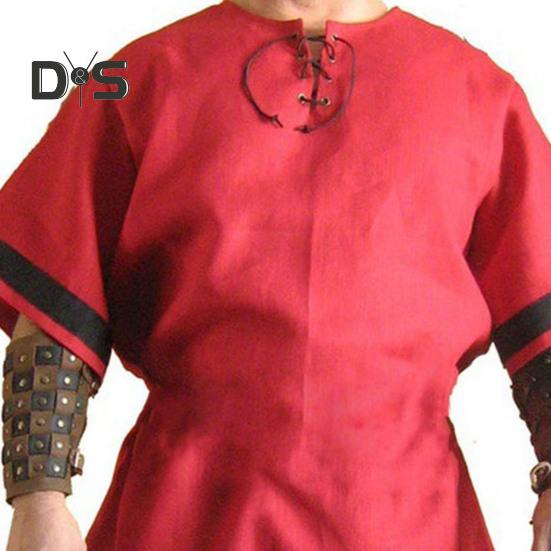 Wikinger-Kriegerkostüm, mittelalterliches Herrenhemd, Wikinger-Ritter-Outfit, Vintage-Renaissance, nordisches Piraten-Tunika-Hemd für Cosplay-Bühnenauftritte