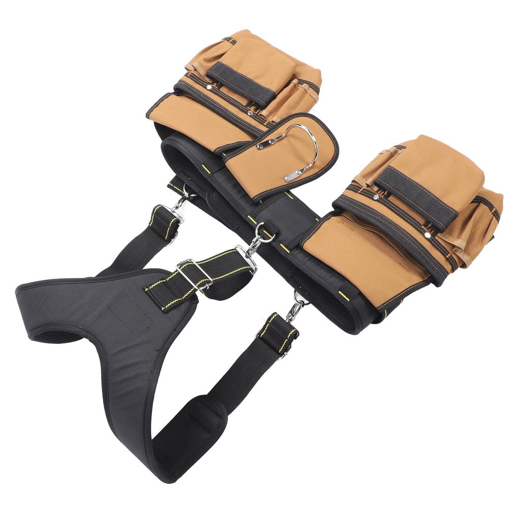 Construction Tool Belt Adjustable 1200D Oxford Cloth Pockets Tool Belt with Pouches and Metal Tape H