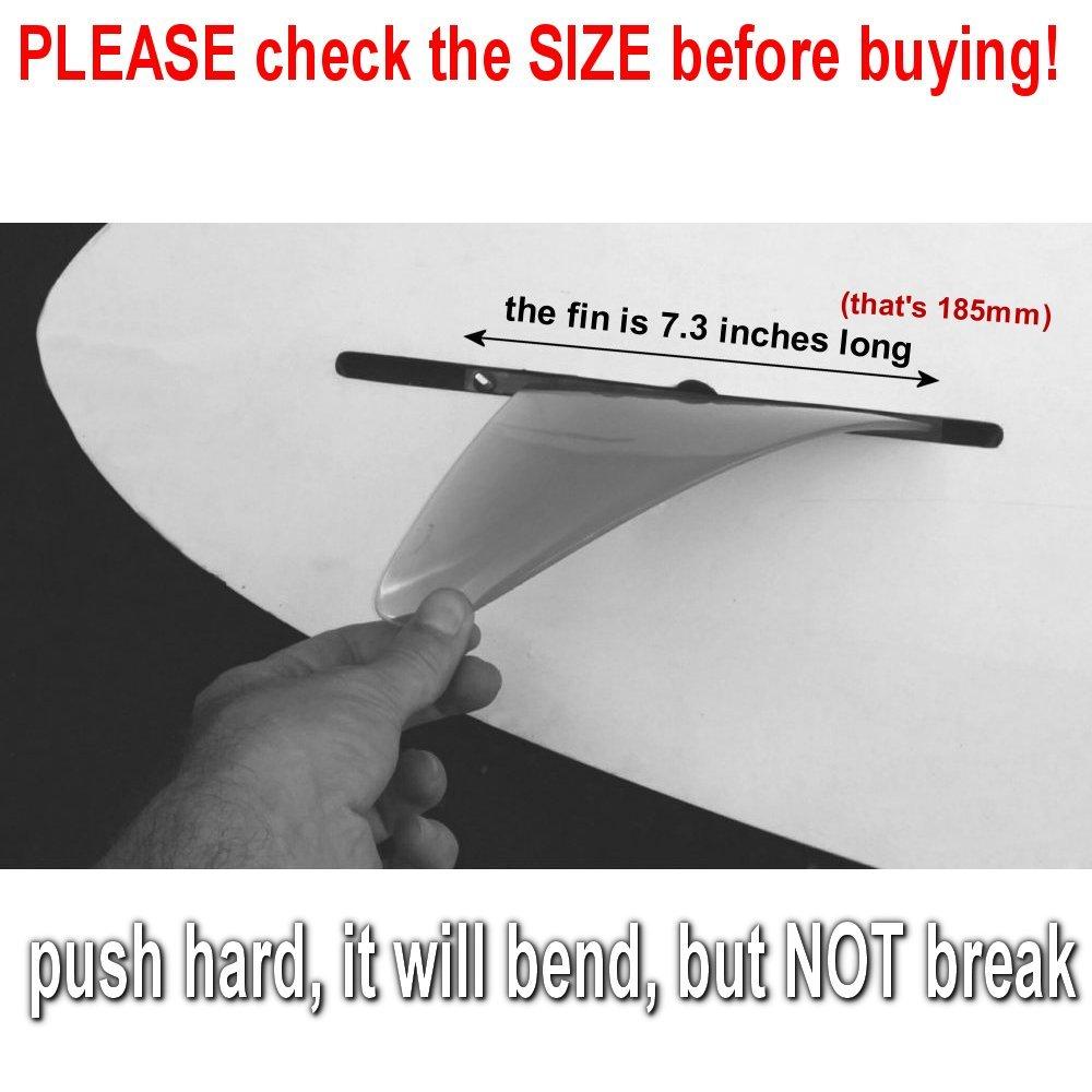 saruSURF 12cm Center Fin, Flex Soft, 4.6" for Longboards, SUPs, airSUPs, and AIR7 Paddleboards (Screws Included, Smoke-Black)