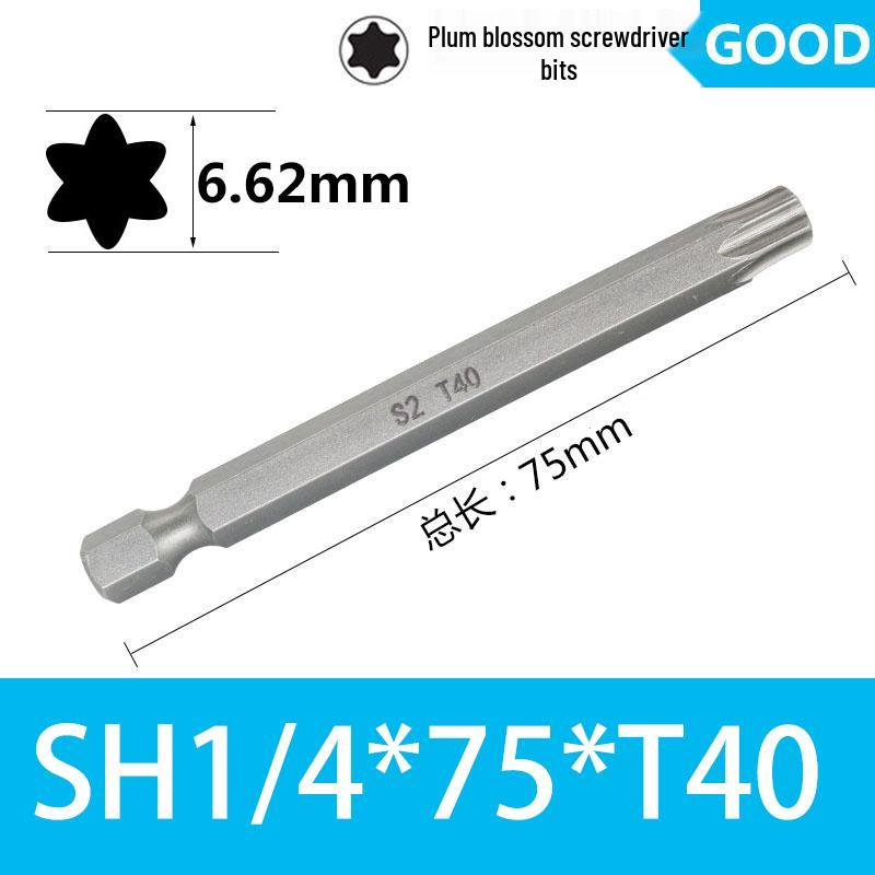 Premium Magnetic 1/4 Hex Star Screwdriver Bit Set - Sizes T5 to T40