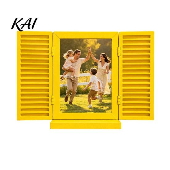 Hidden Key Storage Shelf Holder with Shelf, Mediterranean-Style Window Frame Photo Vacation Style Home Decoration Display Stand, Functional