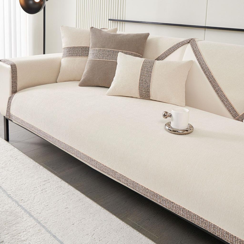 Modern Light Luxury Sofa Cushion Four Seasons Universal New Chenille Non-Slip Cushion Simple Leather Sofa Cover Cover Cloth