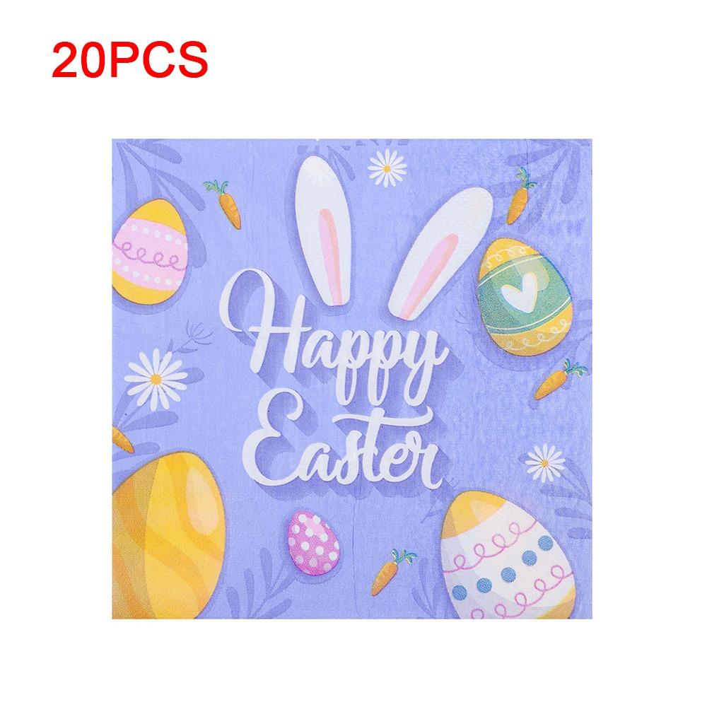 

Colorful Easter Printed Napkins Printed Design Handmade Party Decoration Supplies 20 Pieces Disposable Napkins Party Supplies