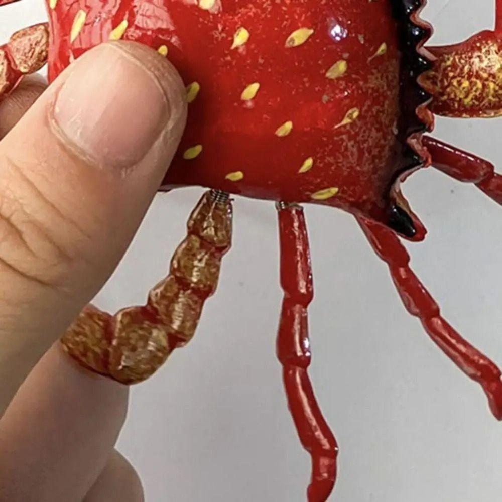 Plastic Crab Refrigerator Sticker Simulation Crab Shaped 3D Refrigerator Sticker Movable Limbs Fridge Ornament Home Decoration