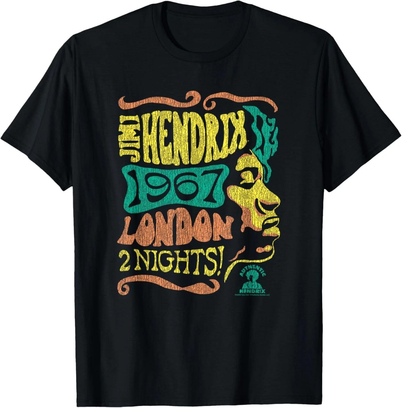 

Jimi Hendrix 1967 London Concert Vintage Band 100% Cotton T-shirt Mens Tees Top S