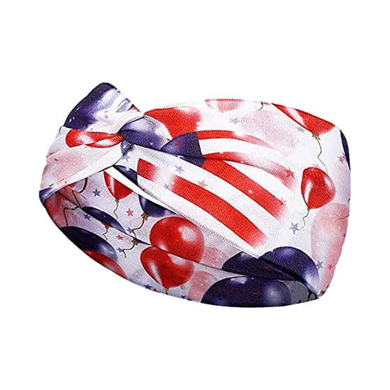 

Headband Soft Cloth Independence Day Headband with Flag Stars Stripes Design Holiday Patriotic Hairband Hair Accessories E