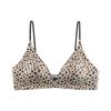 Vintage plaid women's French triangle cup underwear women's seamless big breasts show small breasts pure desire sexy top bra cover