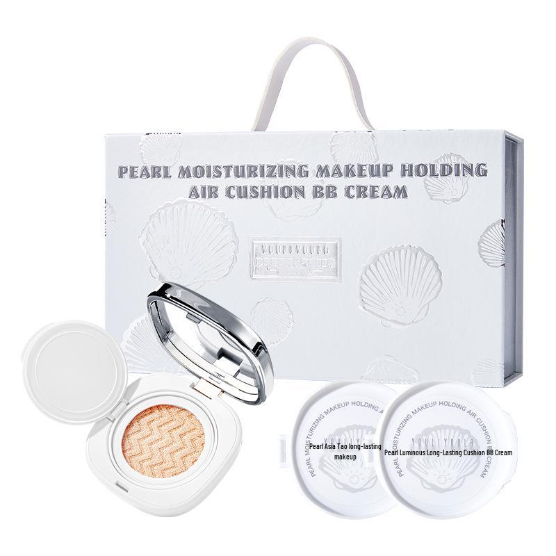 Pearl Hydrating Long-Lasting Concealer Cushion: Non-Cakey, Non-Creasing, Waterproof, Oil-Control, Soft Focus BB Cream Foundation.