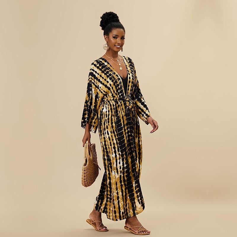 Acquista EDOLYNSA Bohemian Tie dye Bikini a righe Copricostumi