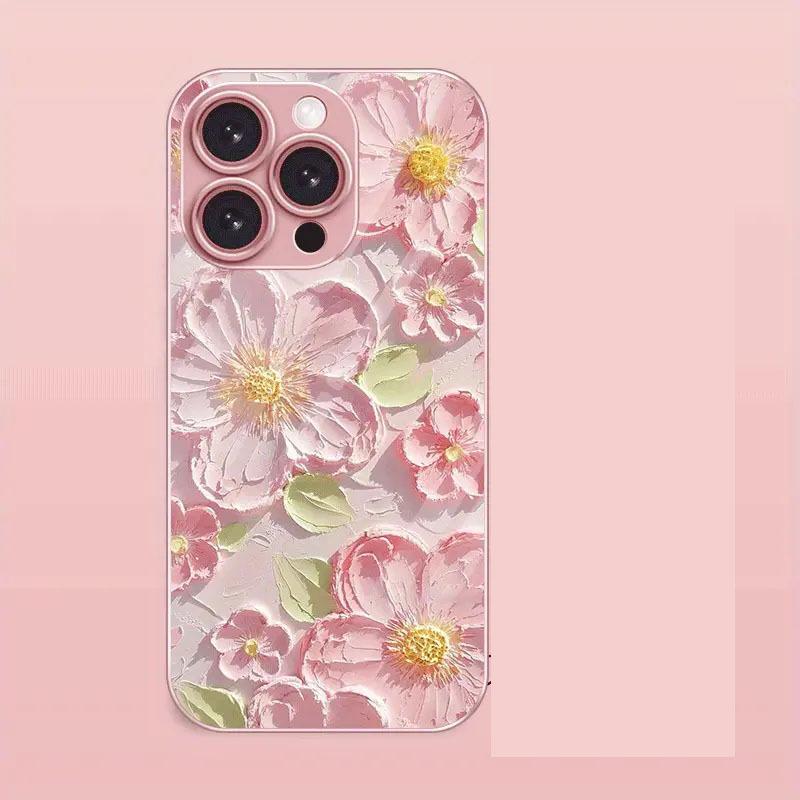 Oil Painting Flower Mobile Phone Case for Apple 15 Mobile Phone Case iPhone17 Pink Protective Case AIR Muse Temperament
