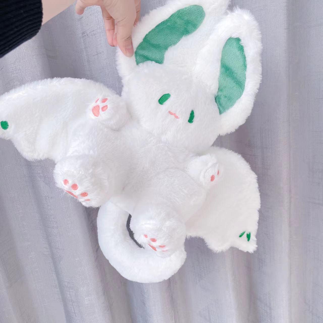 

Wagging Tail Puppy and Frog Plush Toys: Cute Pull-Out Pendant with Rabbit and Bat Designs 12-15 cm
