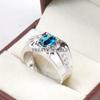 London Blue Topaz Oval Gemstone With 925 Sterling Silver Ring For Men's #B234 JL375675987771