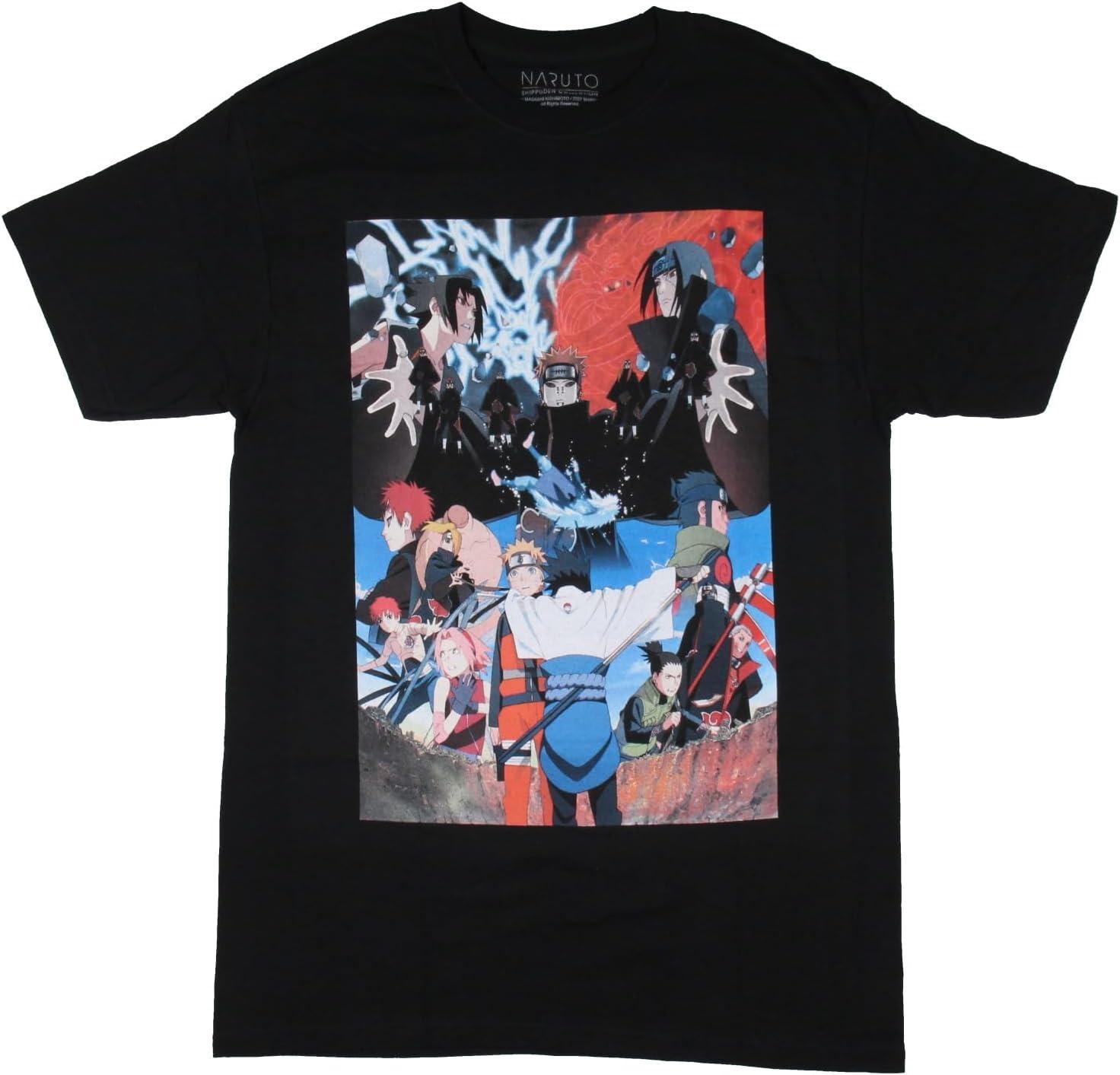 Seven Times Six Naruto men s 20th Anniversary Front And Back print Adult Short Sleeve T-Shirt S