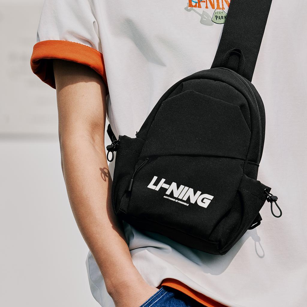 New LiNing Sports Life Collection Polyester One Shoulder Crossbody Bag, Sling Bag Regular Unisex Black ABDU167-2