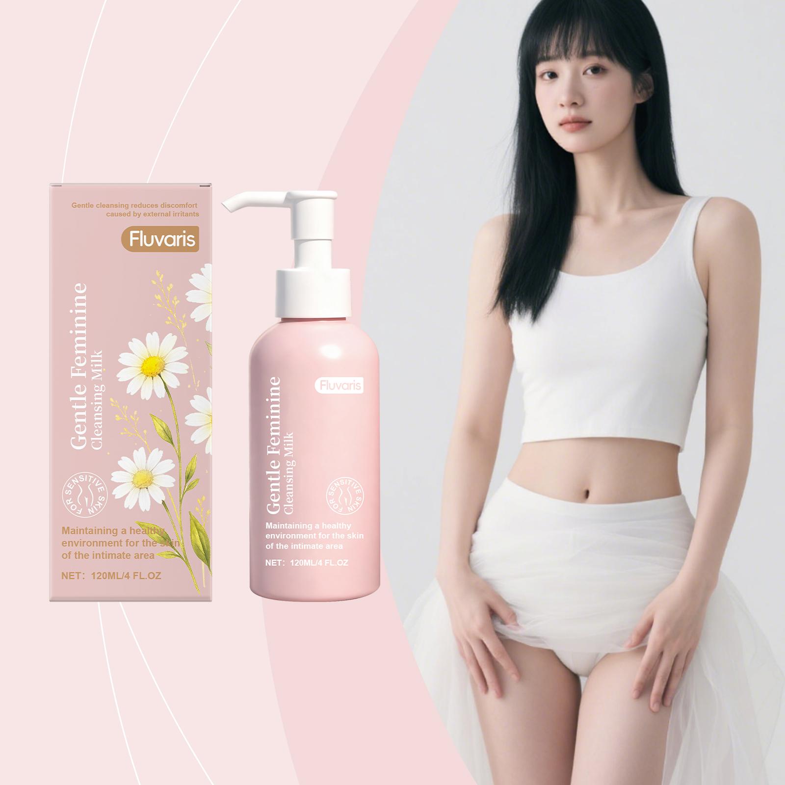 Fluvaris Gentle Feminine Cleansing Milk 120ml - Intimate Area Wash for Soothing & Healthy Skin, Reduces External Irritation 120ml