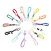 Colorful Cartoon Nylon Keychain Lanyard with Metal Doll Figure and Perler Bead Pendant