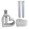 Heart Shaped Silicone Mould  Hydroponic Test Tube Plant Vase Mold Cement Flower S Resin Mold Decor Concrete Molds