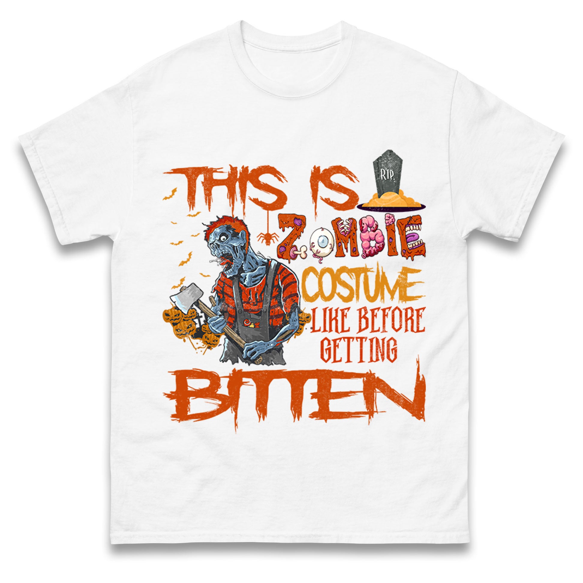

Zombie Costume Halloween Mens T Shirt Womens Tops Teess M