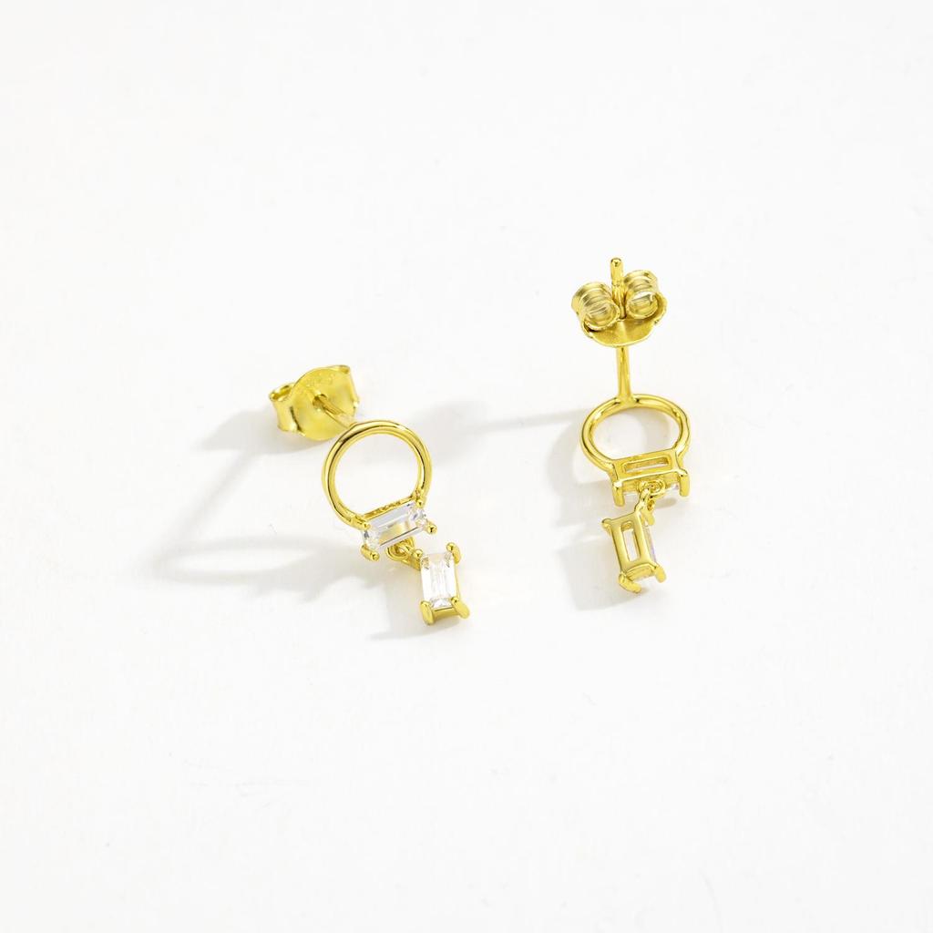 ANDYWEN 925 Sterling Silver Black Zircon Stud Earring Fashion Rock Punk CZ 2023 Jewelry Jewels