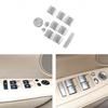 Silver Car Door Window Lift Button Cover Stikcer For BMW 3 E90 X1 E84 X5 E70 E71