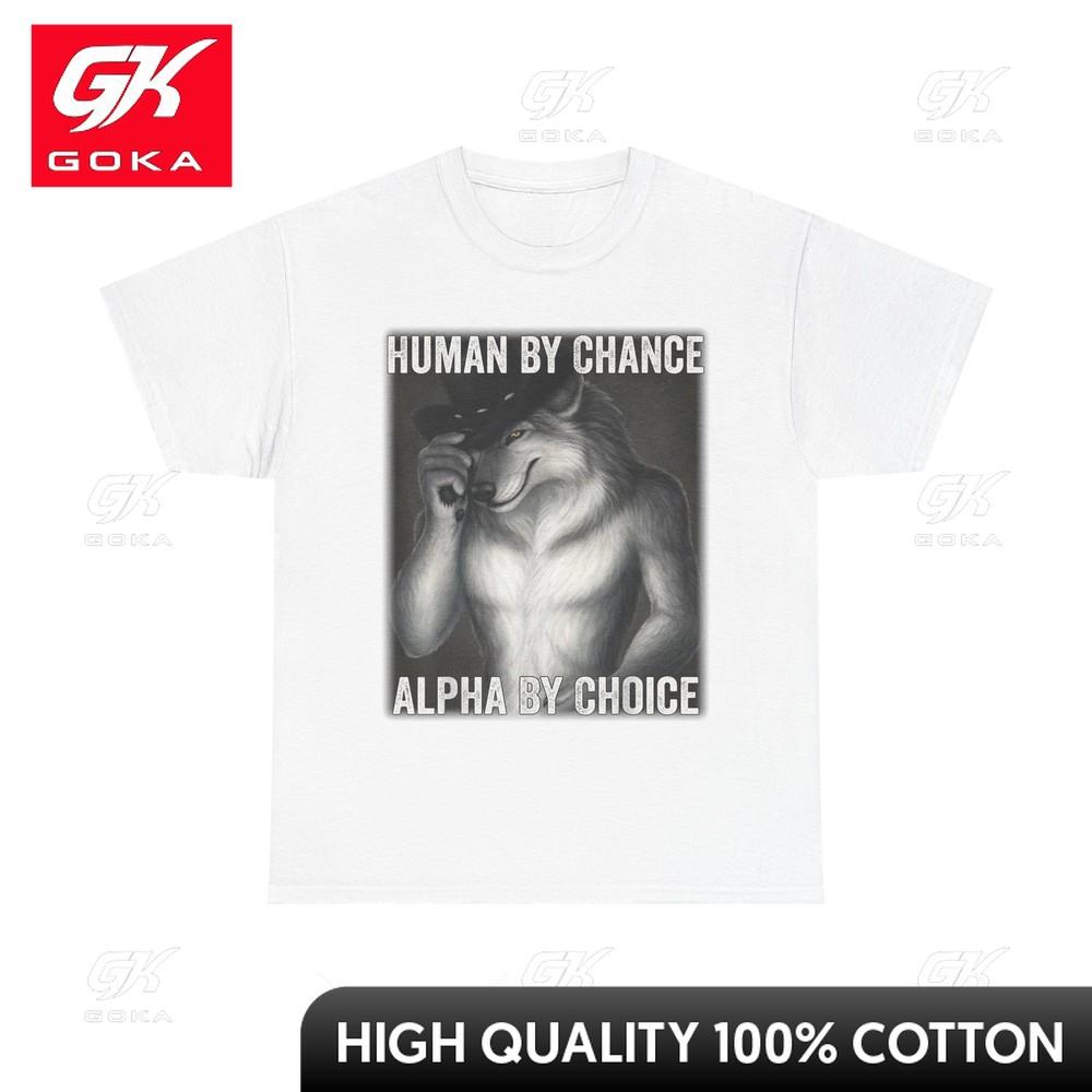 Alpha Wolf Meme Funny TShirt Neck Novelty Print Comical Weekend Outfit T Shirt Cotton Fabric Lightweight S