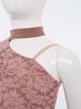Girls Lyrical Dance Dress Sleeveless One Shoulder Asymmetrical Hem Lace Patchwork Performance Gown