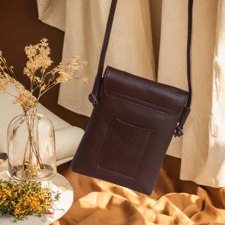 Johnature Mobile Phone Bag Genuine Leather Women's Mini Shoulder Crossbody Bag Retro Versatile Small Bag