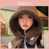 Knitted Women Balaclava Hat Wool Retro Solid Color Ear Warmer Hooded Cap Korean Girl Windproof Onepiece Neck Collars Bonnet