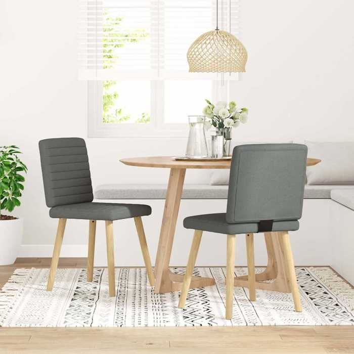 VidaXL Chaises à manger lot de 2 gris foncé tissu 4101175