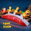 9.84FT Inflatable Toy Santa Claus Sleigh Reindeer Xmas Yard Decoration LED Christmas Supplies Home Ornament Festive Gift