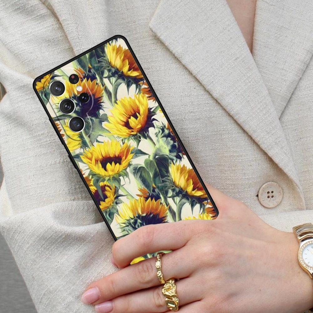 Sunflower Floral Cell Phone Case for Samsung Galaxy S26 Ultra S25 S24 S23 S22 S21 S20 Note10 Cover