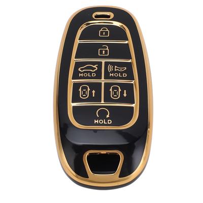 Capa para Chaveiro de Carro com 7 Botões PU Cobertura Total Protetora Portátil Capa Protetora para Chave de Carro para Sonata